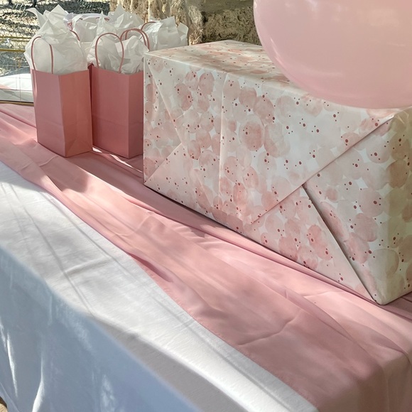 10 ft Dusty Rose Pink Table Runners Chiffon pack of 5 - Picture 4 of 4